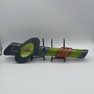 Hasbro 2002 NuJam Guitar Electronic Toy Gray Green Red Lights & Sounds Vintage